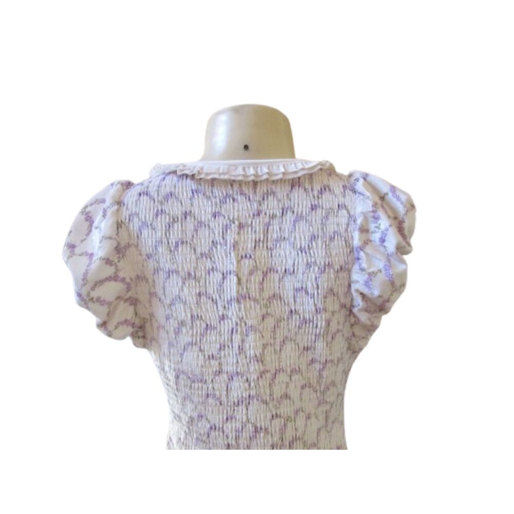 Free People Cream Eyelet Midi Dress with Ruffle Hem - Picture 6 of 7